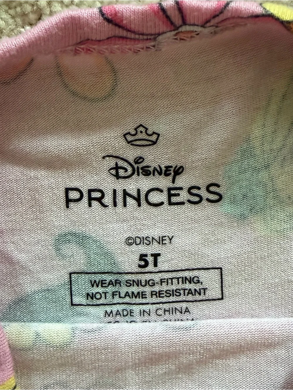 Toddler Disney Pink Princess Floral Short Pajama Set